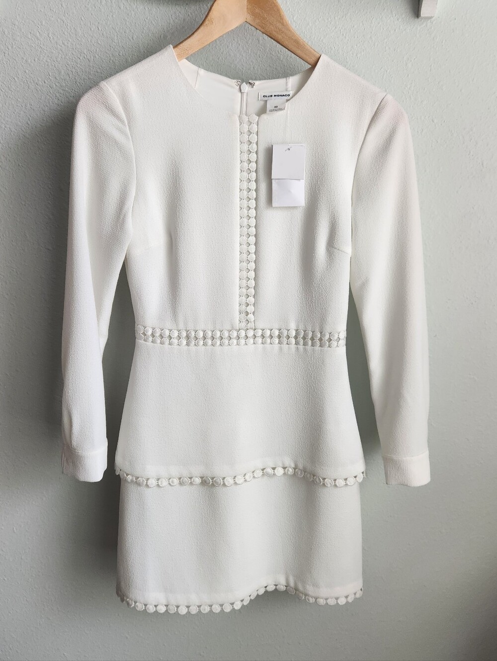 Club Monaco Terrona White Long Sleeve Dress Size 00